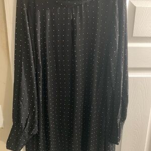 City Chic Black Long Sleeve Dress with White Dots
